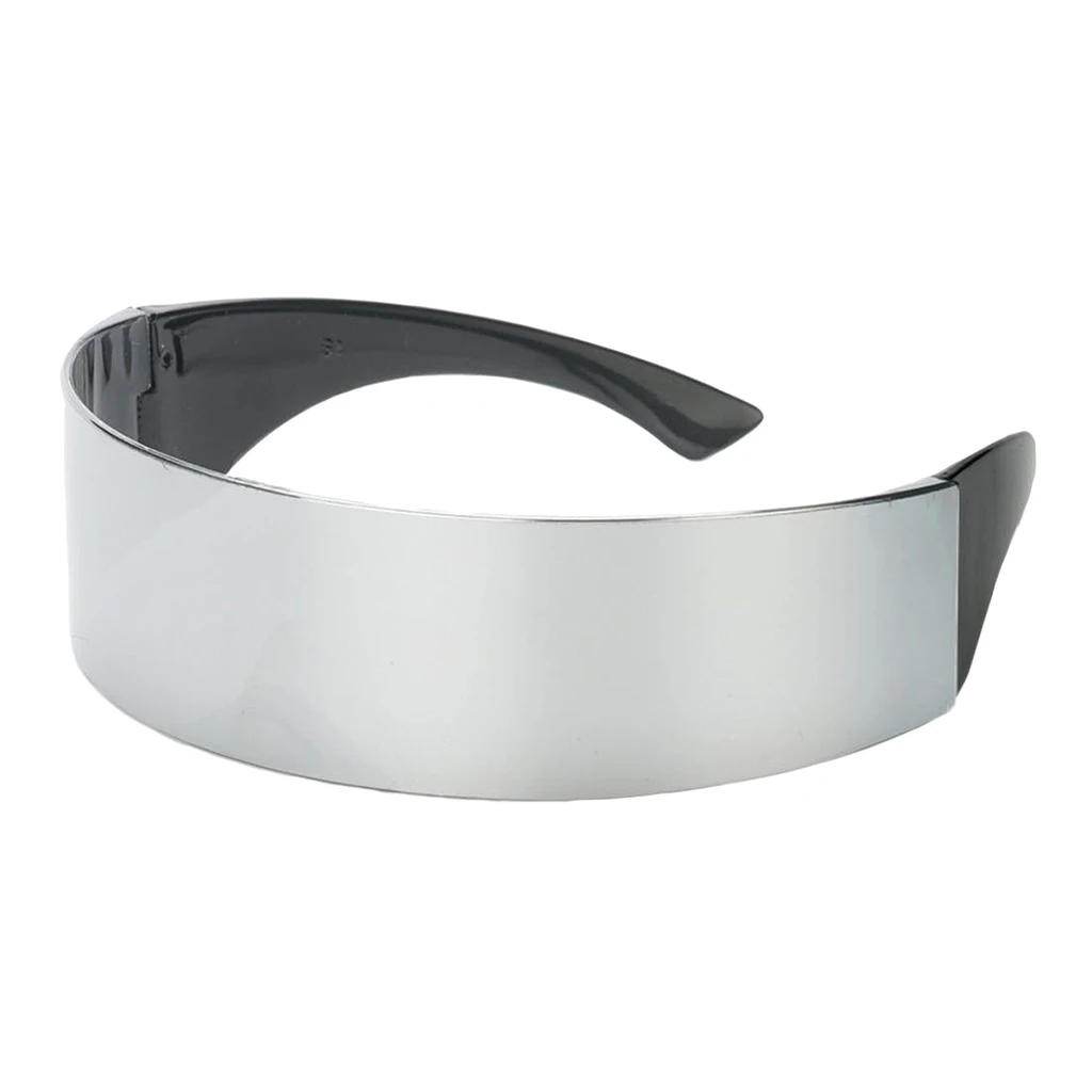 2 Pieces Novelty Metallic Silver Space Robot Party Eye Glasses Future Soldier Sunglasses Unisex Photo Prop Goggles