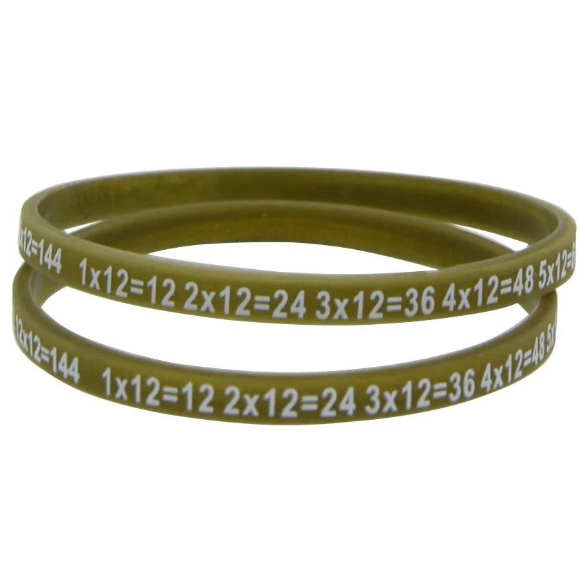 

6PCS/Lot Printed Multiplication Tables Skinny Silicone Wristband Bracelet