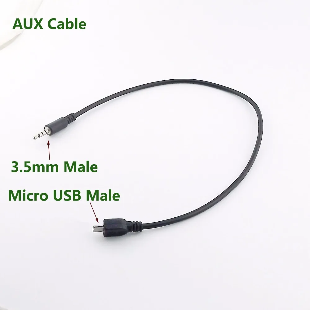 10pcs USB AUX Cable Micro USB Male to Stereo 3.5mm Male Car AUX Out
