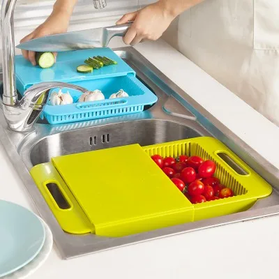 

BF040 The kitchen sink chopping board Basket wash dish drop wash cut with one tank Chopping block 36.5*:23*:4.5cm