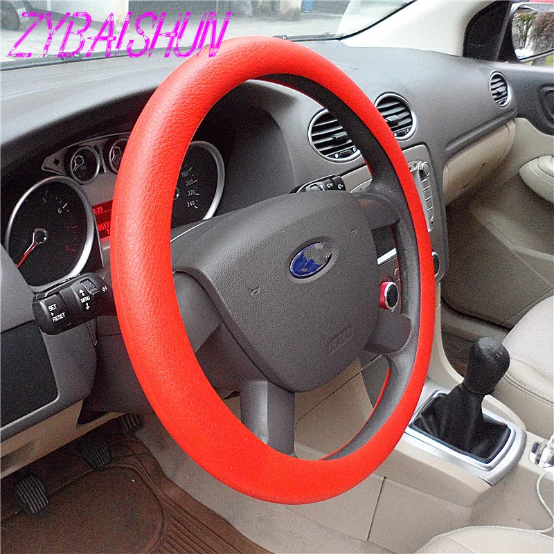Силиконовый нескользящий зеленый чехол на руль для Volkswagen vw POLO Tiguan Passat CC Golf GTI Skoda