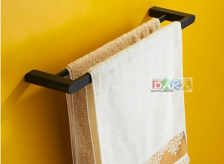 Wholesale Retail Promotion Bathroom Accessories,Stainless Steel Vintage Black Finish Double Towel Bar&Towel Rack/porte serviette