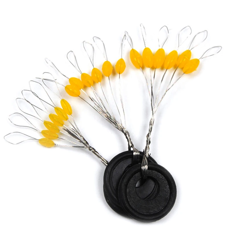 

[20set=120PCS] Yellow Olives space beans Rubber Tendon Size S M L Stopper Fishing Tackle Accurate Positioning Float