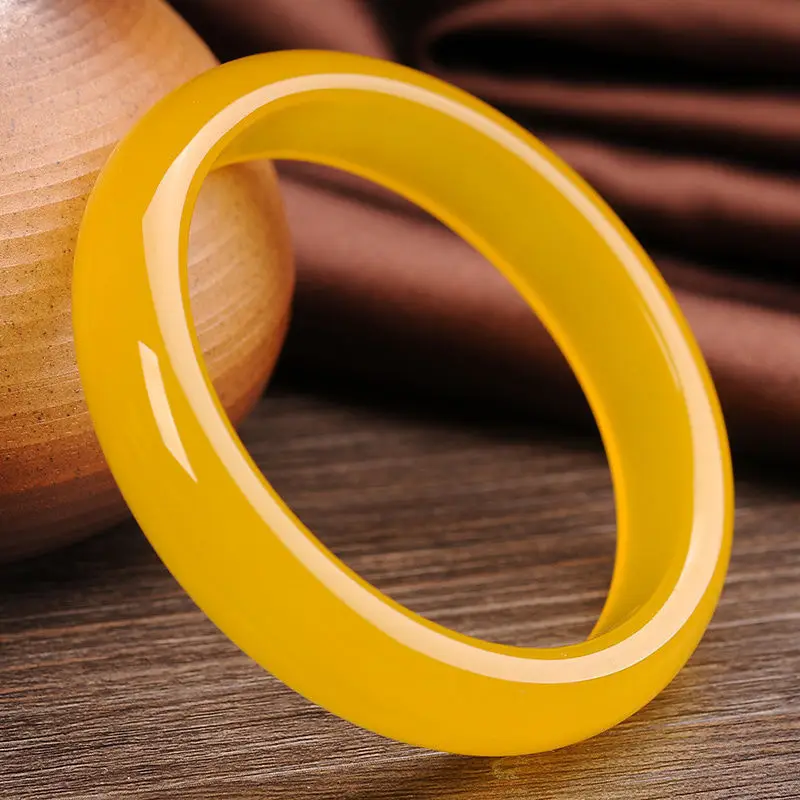 

Fine Jewelry 58-62mm Chinese Natural Beautiful Yellow Nephrite Jades Bangle Bracelet Free Shipping