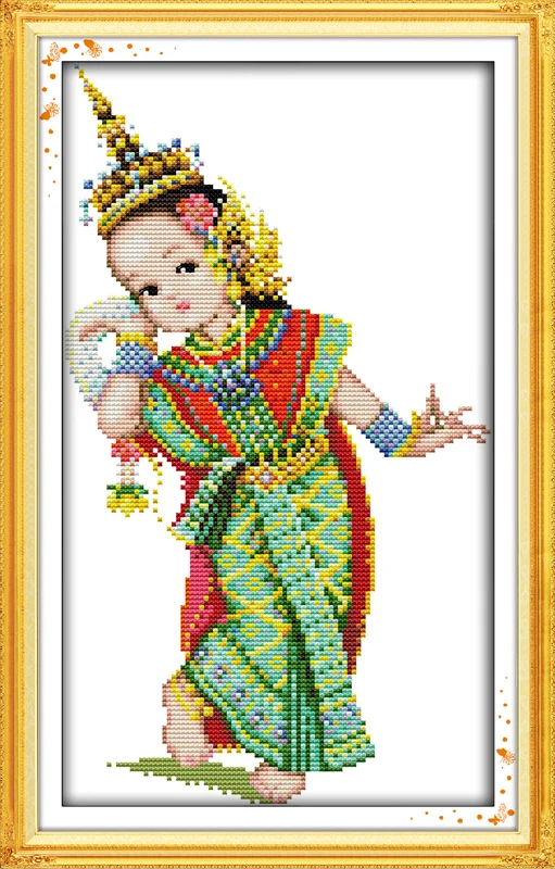 Thailand Dance Canvas Arts Crafts Sewing Cross Stitch Kits 11CT Printed Embroidery DIY Handmade Needlework Wall Home Decor | Дом и сад