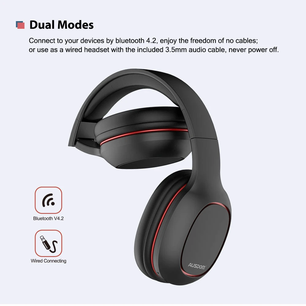 Ausdom M09 беспроводные наушники Bluetooth с микрофоном беспроводная гарнитура стерео