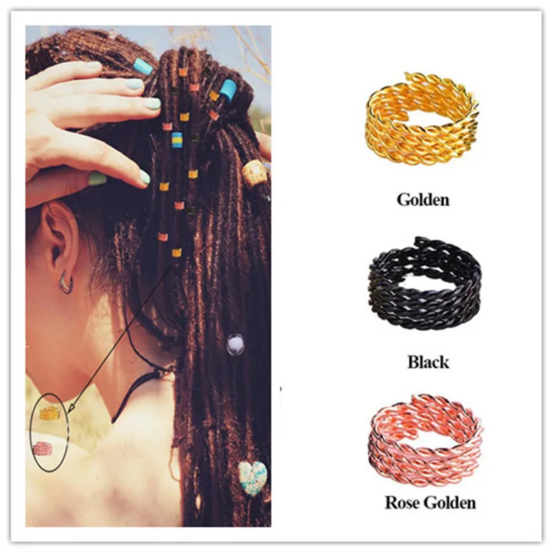 

20Pcs/Lot Spiral Hair Clips Micro Hair Braids Crimp Beads Dreadlock Beads Adjustable Spring Cuffs Clip Hair Extension fitting
