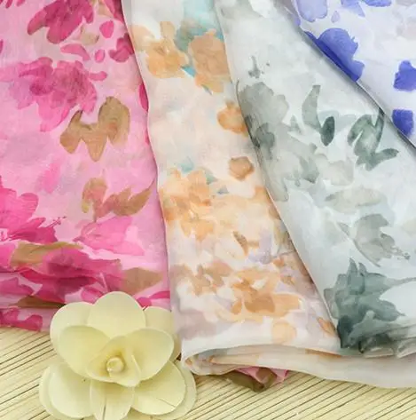 150 см* 100 см качественная 30D шифоновая ткань китайский чернильный рисунок Стиль Платье Ткань Шелковый шарф весна лето Одежда Ткани