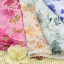 150 см* 100 см качественная 30D шифоновая ткань китайский чернильный рисунок Стиль Платье Ткань Шелковый шарф весна лето Одежда Ткани