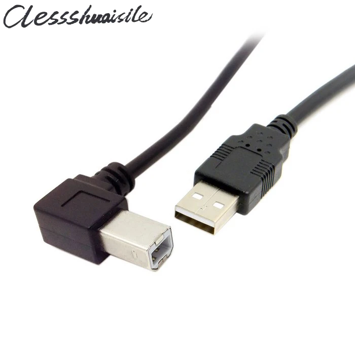 

USB 2.0 A Male to B Male Cable Left Angled 90 Degree for Printer Scanner Hard Disk 50cm
