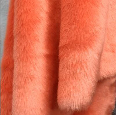 Ткань из искусственного меха 180x50 см, 1 шт., 20 цветов, мягкая плюшевая ткань из искусственного меха с кроликом, материал для шитья, домашняя одежда/воротник, одежда из меха - Цвет: Sunset red