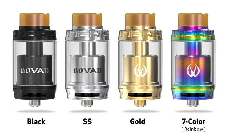 

2017 Innovative Newst Vandy Vape Govad RTA with Bottom airflow and 3D side airflow Utilized 510 wide bore drip tips Govad RTA