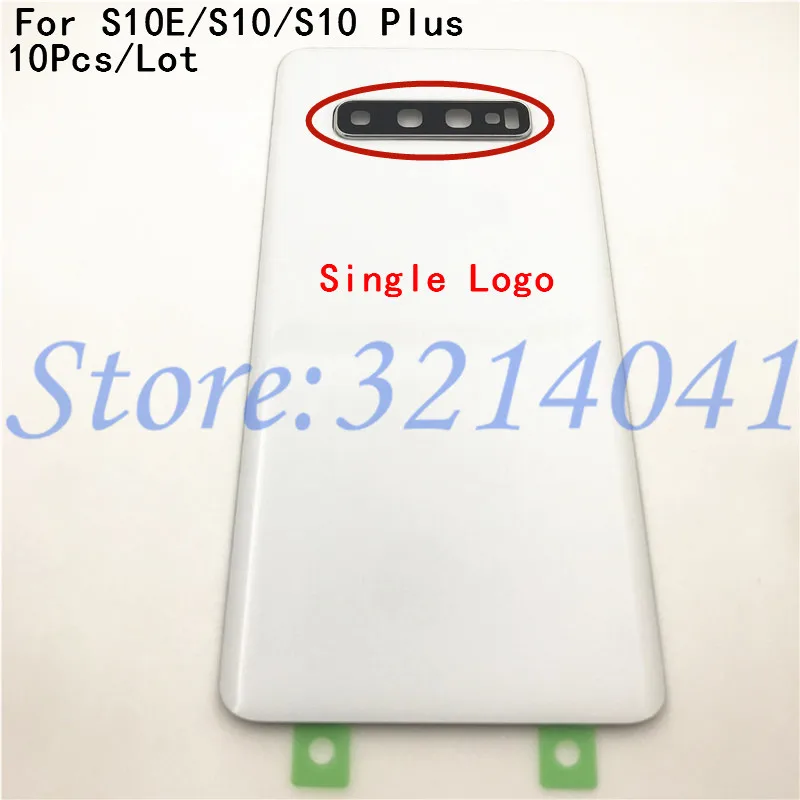 

10Pcs/Lot Glass Battery Cover Back Door Housing Case For Samsung Galaxy S10 Plus S10e S10 S10+ G970 G9730 G9750 With Camera lens