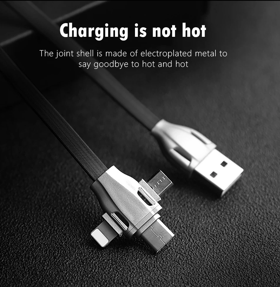 NOHON 3 in 1 USB Cable 8 Pin Micro USB Type C Cable For iPhone 8 7 Plus X XS MAX XR Fast Charging For Samsung Android Phone Cord (8)