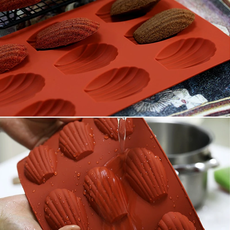 Силиконовая форма для кондитерских изделий 9 отверстий|silicone mold|shell shaped chocolatepastry