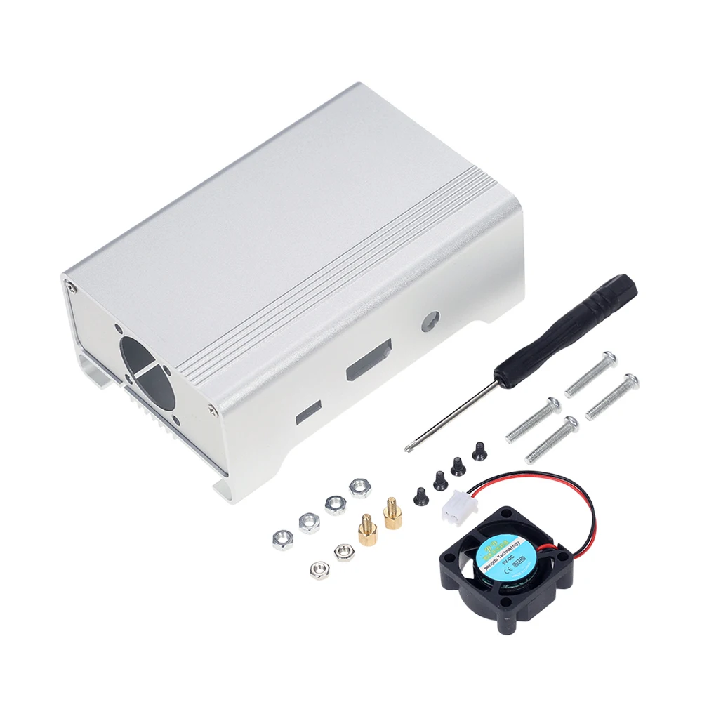 Aluminum Alloy Protective Case Housing Shell Enclosure Box for Raspberry Pi 3 2 and B+ with Cooling Fan | Инструменты