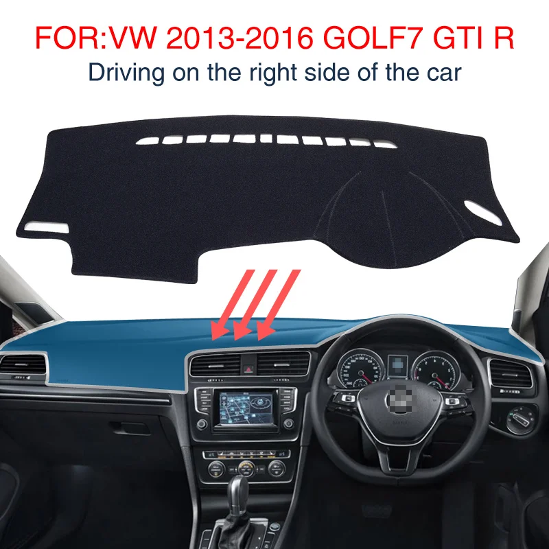 luckeasy Dash Mat Dashmat Black For For Volkswagen GOLF7 GTI R 2013