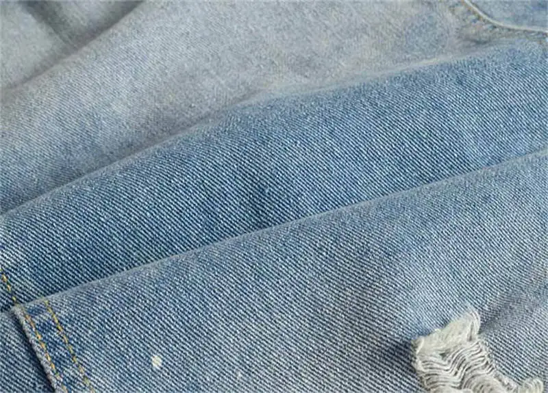 Newsosoo New Fashion Men Ripped Hole Jean Jacket Solid Color Slim Fit Casual Distressed Denim Jeans Light Blue For Male M-3XL (3)