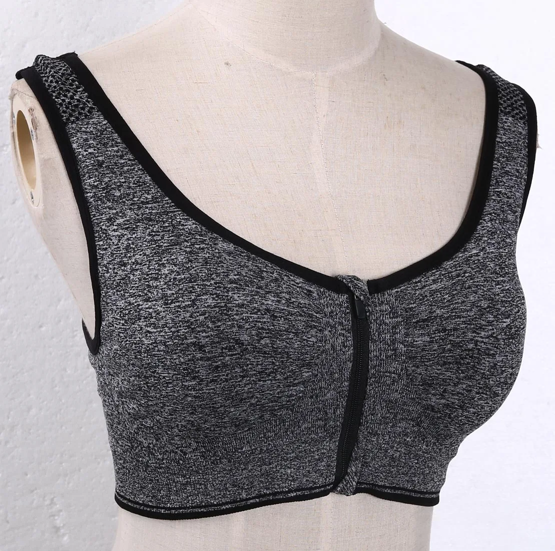 Женский спортивный бюстгальтер на молнии серый синий розовый красный фиолетовый