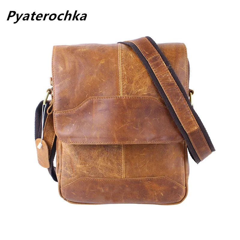 

Pyaterochka Cow Leather Shoulder Bags Casual Bag Men Designer Flap Pocket Messenger Bag Genuine Leather Office Bags For Men 2019