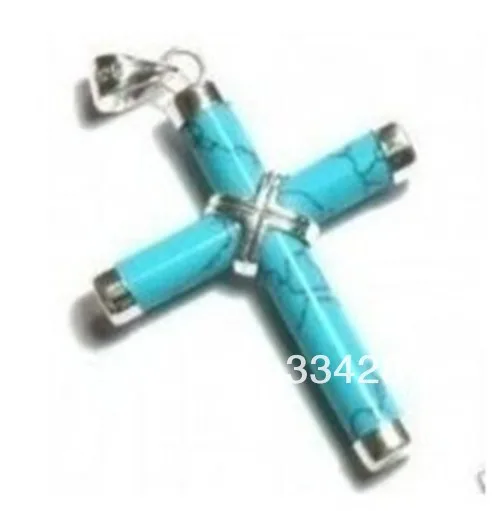 

Exquisite Jewellery silver turquoises Cross Pendant & Necklace