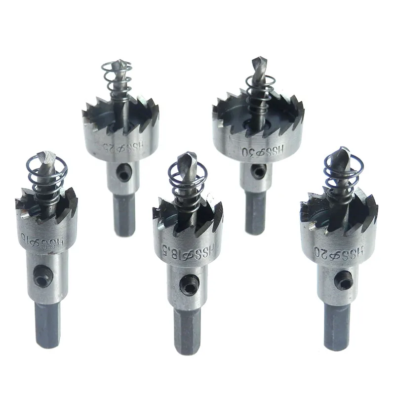 

5pcs Carbide Tip HSS Hole Saw Stainless Steel Alloy Metal Wood Milling Cutters Drill Bit Set Hole Cutter 16/18.5/20/25/30mm