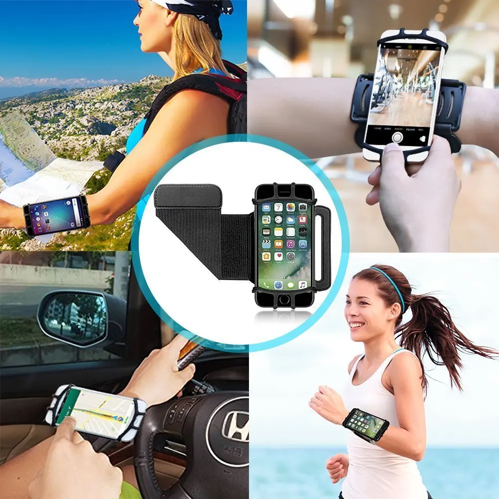 WRUMAVA 180 degree Rotatable Phone Holder Forearm Armband Ideal for Jogging Running Cycling Gym for iPhone Samsung smart phone WRUMAVA 180 degree Rotatable Phone Holder Forearm Armband Ideal for Jogging Running Cycling Gym for iPhone Samsung smart phone