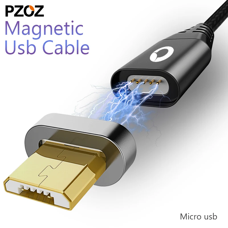 Pzoz Magnetic Cable Micro Usb Fast Charging Adapter Micro Usb Cabel Android Microusb Magnet Charger Plug mobile phone for xiaomi