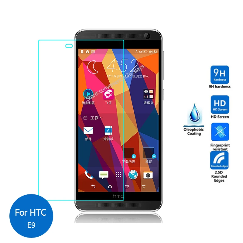

For HTC One E9 Tempered Glass Screen Protector 2.5 9h Safety Protective Film on E 9 Plus E9+ E9px E9pw E9Pt A55 E9w E9t Dual Sim