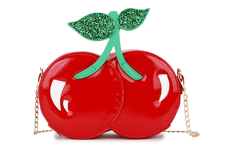 Модная Симпатичная повседневная сумка на плечо из искусственной кожи, украшенная красными вишнями и пайетками; клатч для девочек; мини-сумка-мессенджер с клапаном
