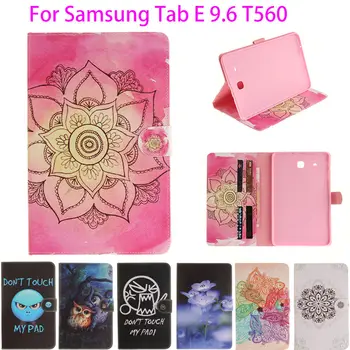 

Fashion Painted Flip PU Leather sFor Samsung Galaxy Tab E 9.6 Case For Samsung Galaxy Tab E T560 SM-T560 T561 Smart Cover Funda