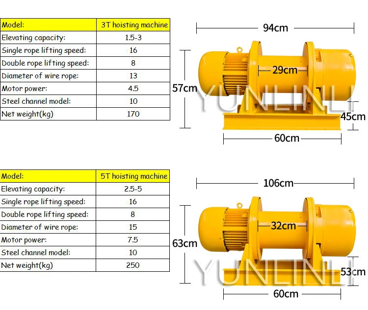 Электрический подъемник 380 V многофункциональный подъемный электропровод канат лебедка Подгонянная с 1 T/2 T/3 T/5 T тяжелым подъемным