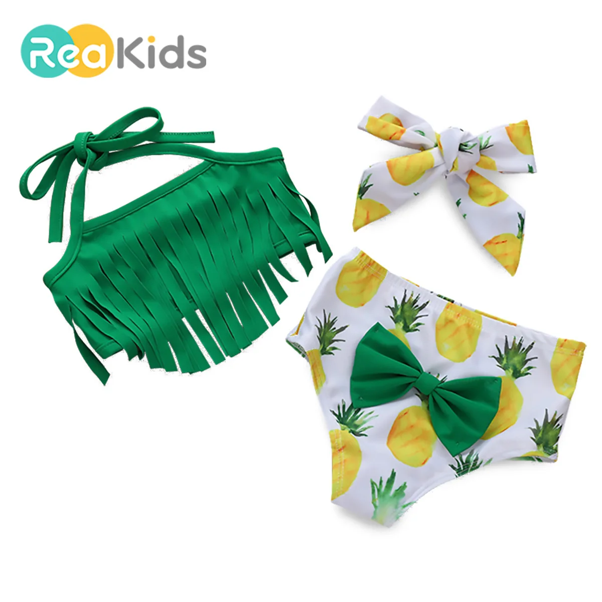 

Summer baby swimsuit tassel sling print swimsuit three-piece European and American style baby summer swimwear set