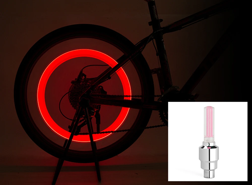 Sale Waterproof LED Bicycle Light Tire Valve Bike Light Riding Sport Spoke Safety Warning Light Outdoor Wheel Light bike Accessories 4