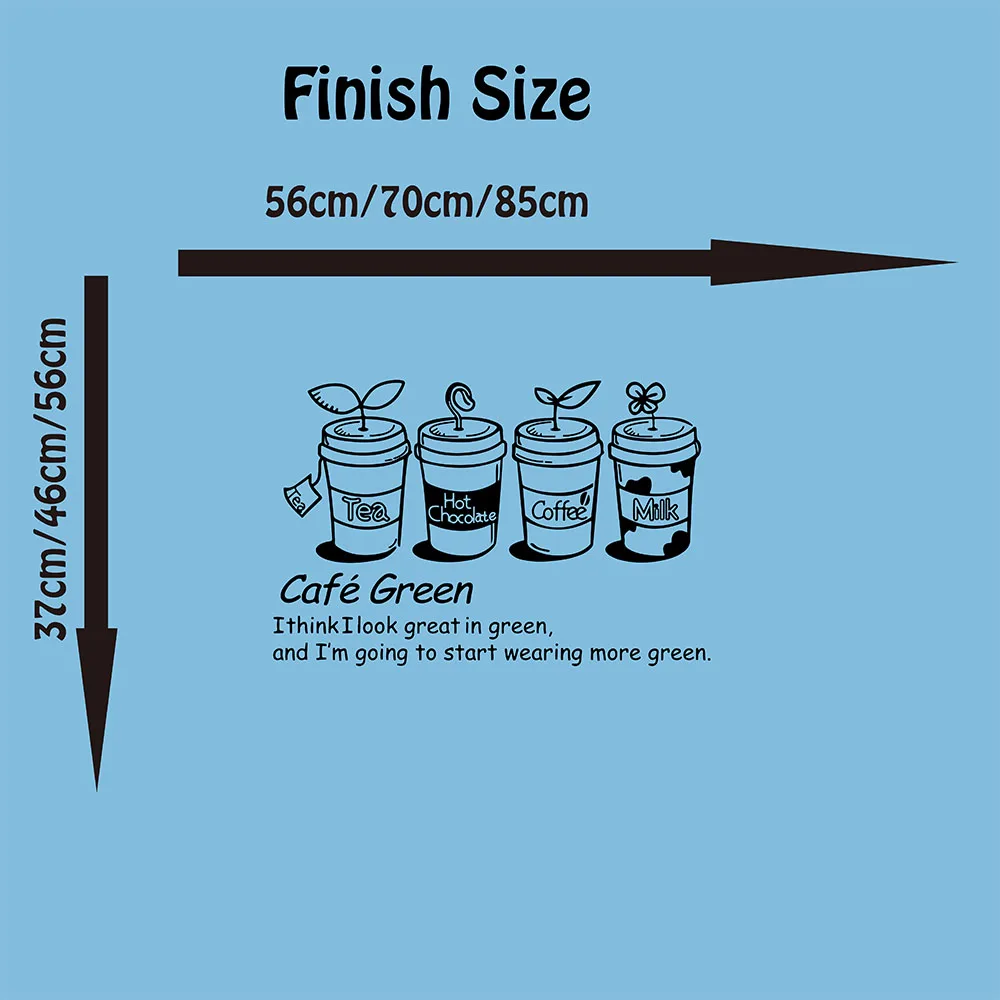 Cake Coffee Cafe Tea Shop Window Wall Sticker Kitchen Dinning Room Coffee Glass Cafe Decal Vinyl Shop Decor (1)