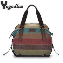 Toile Fourre-Tout Rayé Femmes Sac À Main 2020 Patchwork Arc-En-Ciel Sac À Bandoulière Mode Femme Décontracté Sac À Bandoulière Sac Principal