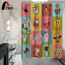 Cute Cartoon Owl Shower Curtain Pattern Customized Bath Shower Curtain Waterproof Polyester Fabric Bathroom Curtain cartoon wolf pattern waterproof bathroom shower curtain