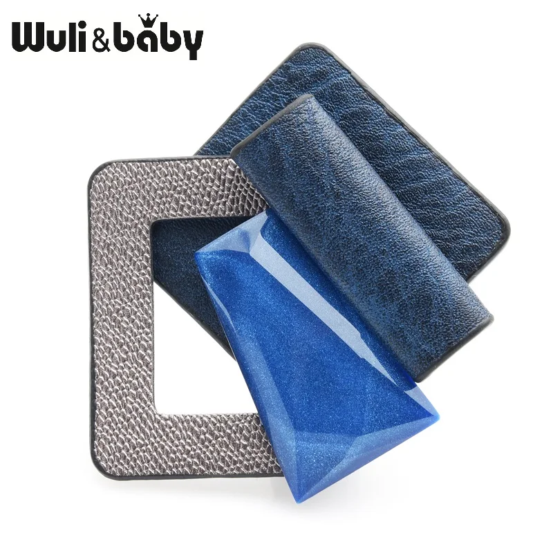 

Wuli&baby Leather Round Acrylic Square Geometry Brooches Bouquet For Women Scarf Buckle Brooch Pin Gift Sweater Jewelry