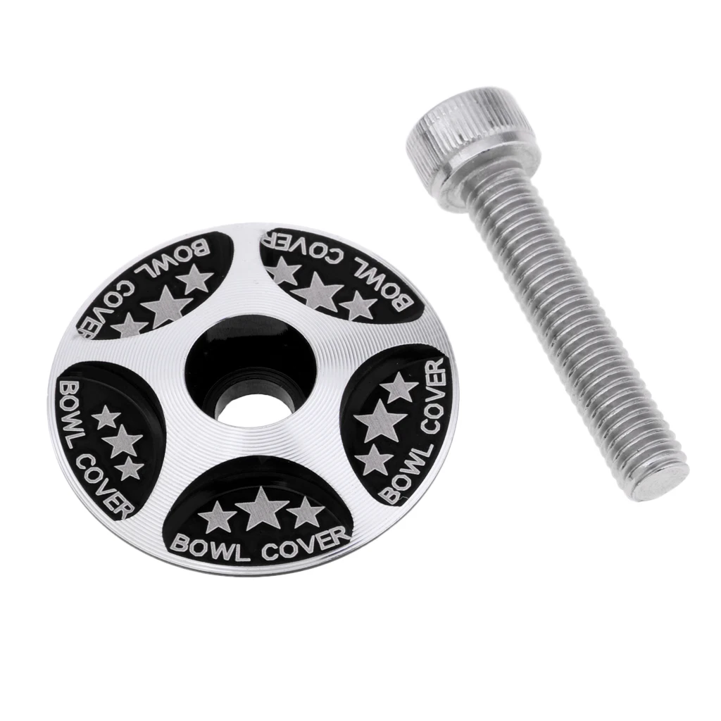 Perfeclan Alloy Threadless Headset Top Cap Headset Stem Cap for MTB Bike Red