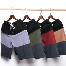 Брендовые новые мужские летние повседневные шорты полосатые дышащии эластичные для талии модные хлопковые шорты мужские шорты для бега 4XL