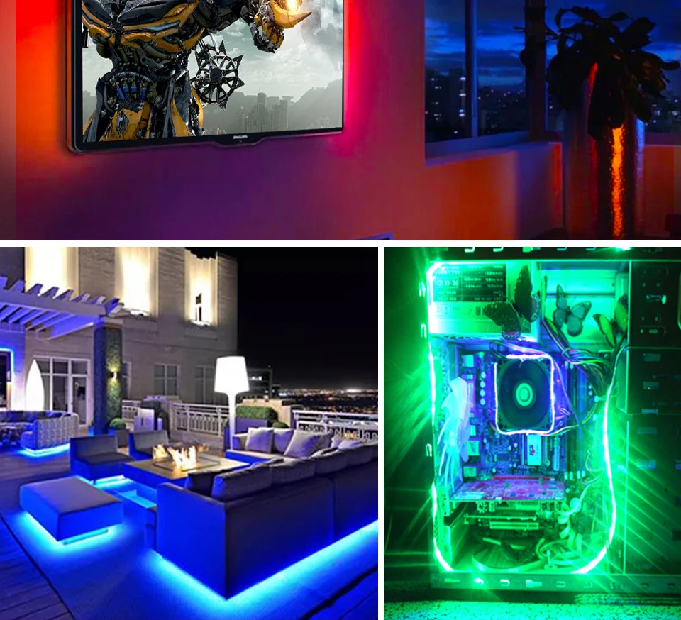 USB LED Strip Light TV Background Lighting SMD3528 DC 5V Flexible Diode Tape 50CM 1M 2M 3M 4M 5M RGB Neon Ribbon (13)