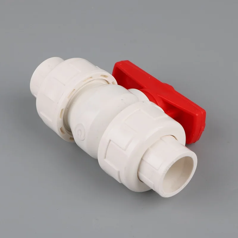 1 قطعة 25 ملليمتر إلى 25 ملليمتر PVC الكرة صمام الاتحاد مشتركة زلة اغلاق صمام 3/4 \