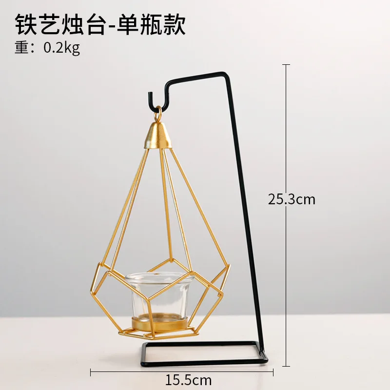 1 Набор, скандинавский стиль, геометрический дизайн, золотой стеклянный Железный подсвечник, подсвечник для свечи-чашки, домашние свадебные украшения, аксессуары - Цвет: A