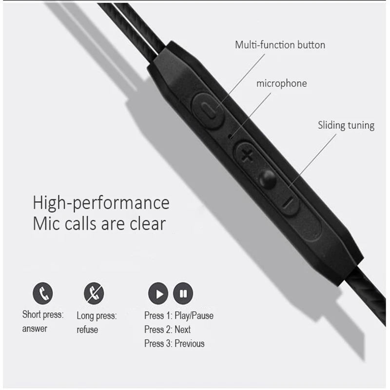 Electroplate Stereo Bass Earphone Earbuds 3.5mm Sport Headset Wired Headsets In-Ear Earphones With Microphone Hands Free Earbud