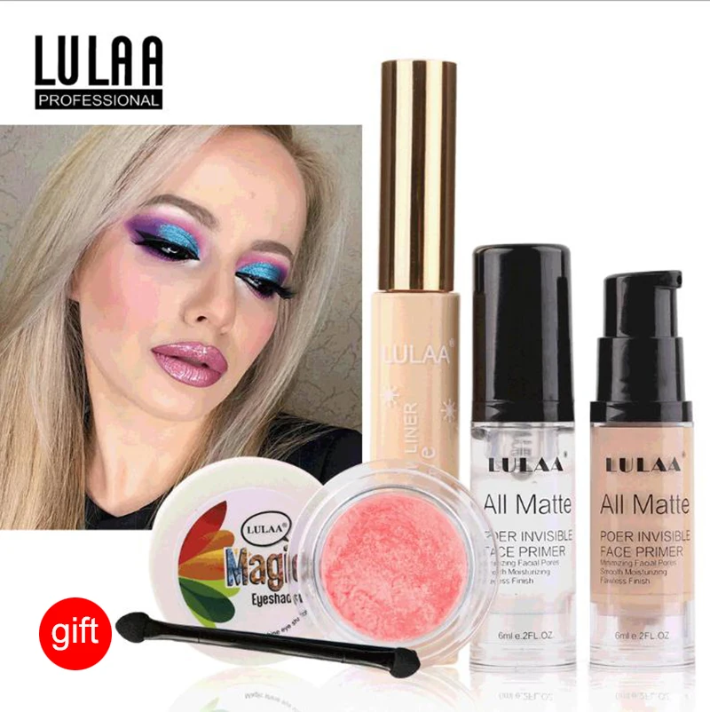

LULAA 5Pcs Professiona Makeup Sets Daily Use Cosmetics Makeup Kit Foundation Eye shadow Make Up Cosmetics Gift Set Tool Gift