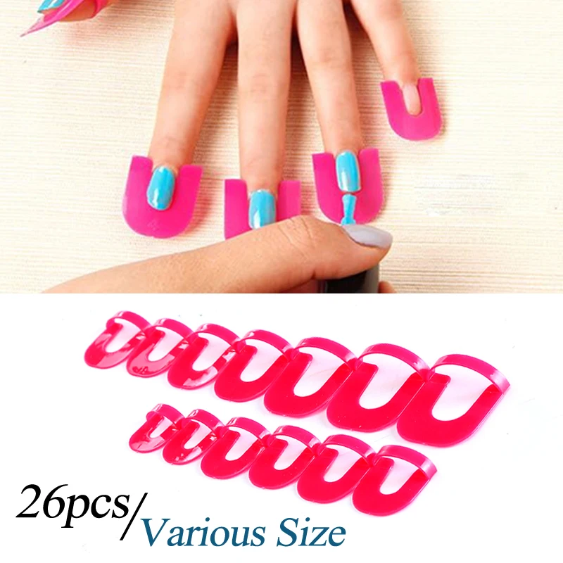 26pcs pack Nail Gel Polish Protector Art Tools Creative Spill Resistant Manicure Finger Cover Nail Polish