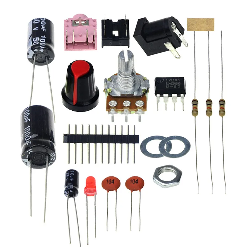 

DIY Amplifier Kit LM386 Audio Amplifier Electronics Suite Audio Mini Amplificador Module Board 3.5mm 3-12V Voltage Regulator