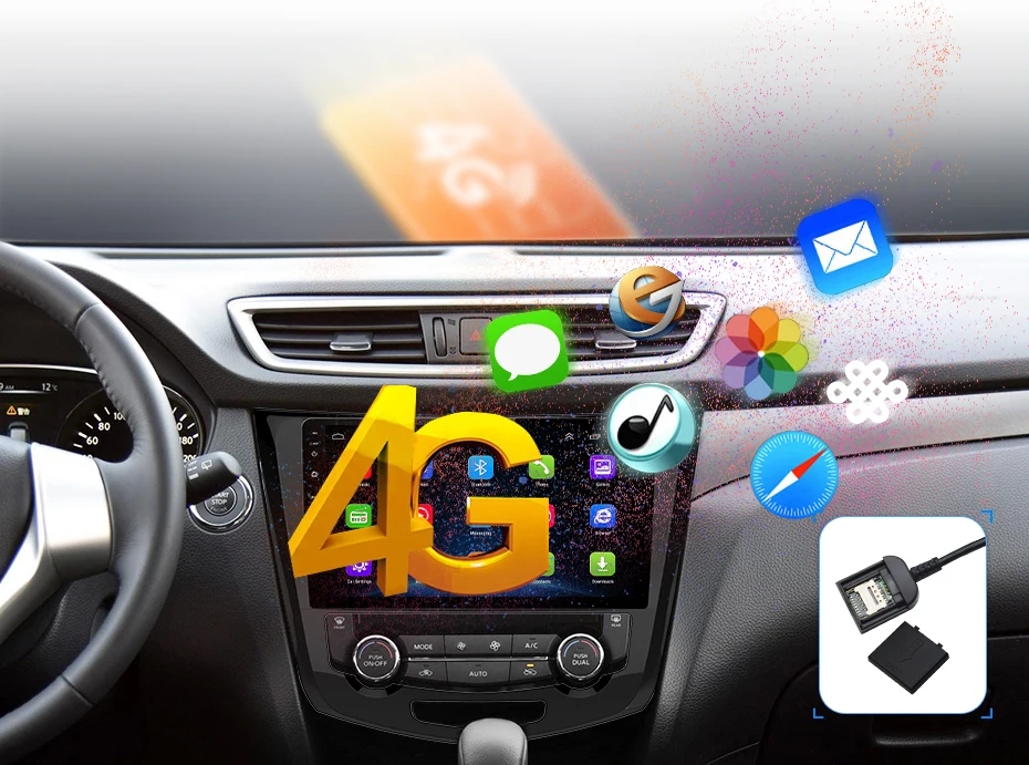 Best AWESAFE 2 din Android 8.1 Car Radio Multimedia video player gps navigation For Nissan X-Trail X Trail Qashqai 2014-2016 gps head 6