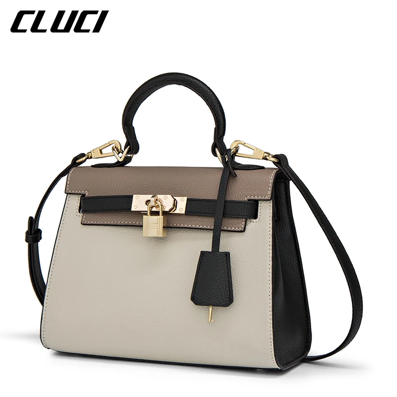 CLUCI Women's Handbag Shoulder Bags PU Fashion Khaki Medium/Large Totes