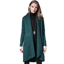 2017 Women Long Cardigans Autumn Winter Open Stitch wool Knitting Sweater coats Cardigans V neck Oversized Cardigan Jacket Coat